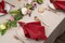 Set of 4 Red Linen Dinner Napkins, 20×20 in, Hemstitch, Machine Washable